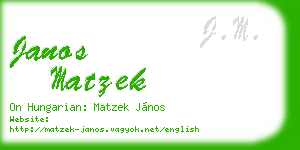 janos matzek business card